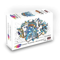 Puzzle din lemn multicolorat - Meduza, 106 piese, Eureka!