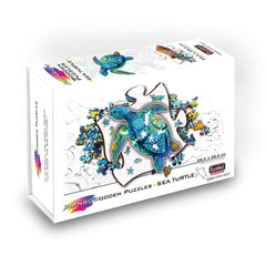 Puzzle din lemn multicolorat - Broasca testoasa, 125 piese, Eureka!