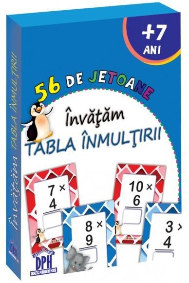 56 de jetoane - Invatam tabla inmultirii, de Didactica Publishing House - Publisol.ro