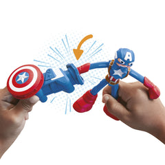 Play-doh marvel figurina flexibila cu accesorii captain america 10cm, Hasbro