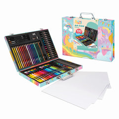Happi hobbi art case set de desen deluxe cu 100 de accesorii unicorn