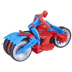 Spiderman set figurina si vehicul web blast cycle, Hasbro