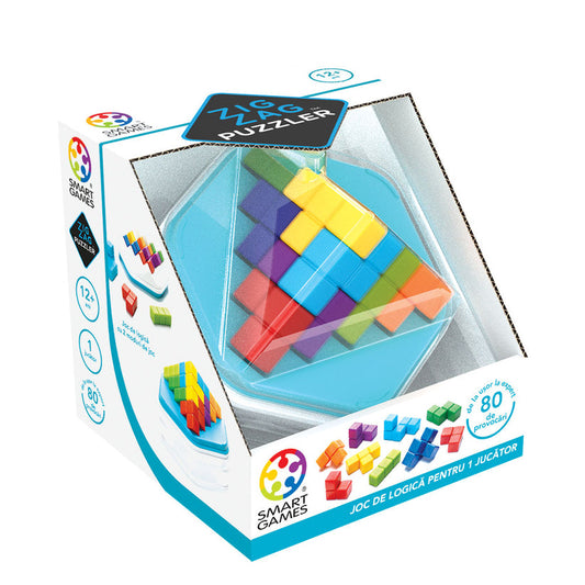 Zig Zag Puzzler, joc de logica cu 80 de provocari, 12+ ani, editie lb. Romana, Smart Games