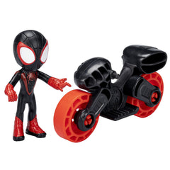 Spiderman set motocicleta si figurina Miles Morales Spider man 6 cm