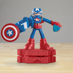 Play-doh marvel figurina flexibila cu accesorii captain america 10cm, Hasbro