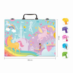 Happi hobbi art case set de desen deluxe cu 100 de accesorii unicorn