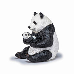 Papo figurina urs panda sezand cu pui in brate, Papo