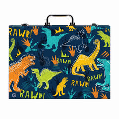 Happi hobbi art case set de desen deluxe cu 100 de accesorii dinozaur