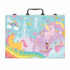 Happi hobbi art case set de desen deluxe cu 100 de accesorii unicorn