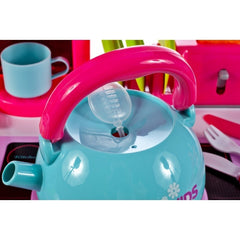 Bucatarie pentru fetite malplay cu electrocasnice ceainic si accesorii lumini si sunete, AS