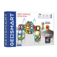 Joc magnetic Geo Smart, GeoSpace Station, Statia Geospatiala, 70 piese, Smart Games