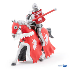 Papo figurina cavaler cu sulita si scut rosu, Papo