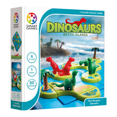 Dinosaurs Mystic Islands, joc de logica cu 80 de provocari, 6+ ani, editie internationala, Smart Games