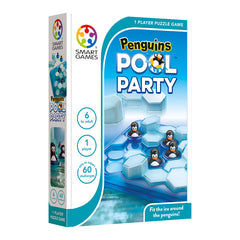 Penguins Pool Party, joc de logica cu 60 de provocari, 6+ ani, editie internationala, Smart Games