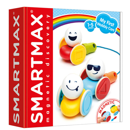 Joc magnetic Smart Max, My First Wobbly Cars, Primele mele masini amuzante, 7 piese, Smart Games