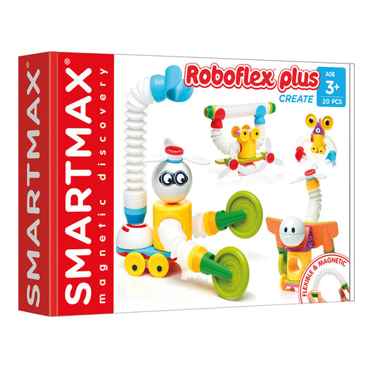 Joc magnetic Smart Max, Roboflex Plus, Roboti flexibili, 20 piese, Smart Games