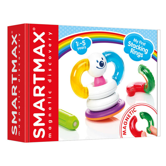 Joc magnetic Smart Max, My First Stacking Rings, Primul meu turn cu inele, 10 piese, Smart Games