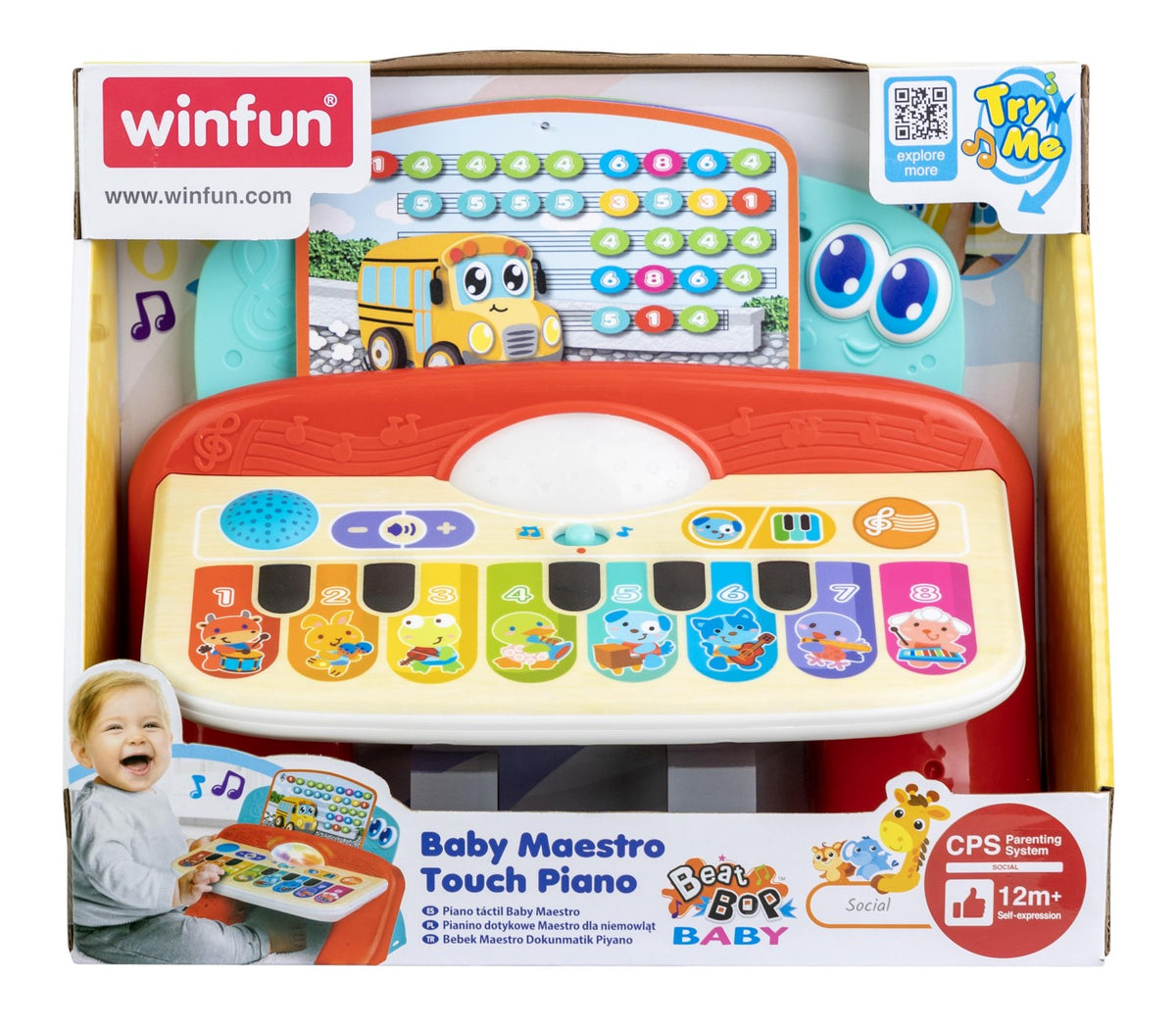 Winfun pian cu sunete si lumini cu 8 taste, WINFUN