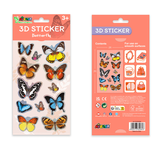 Abtibilduri 3D - Fluturi, colectia Creatii Naturale - Avenir - Publisol.ro