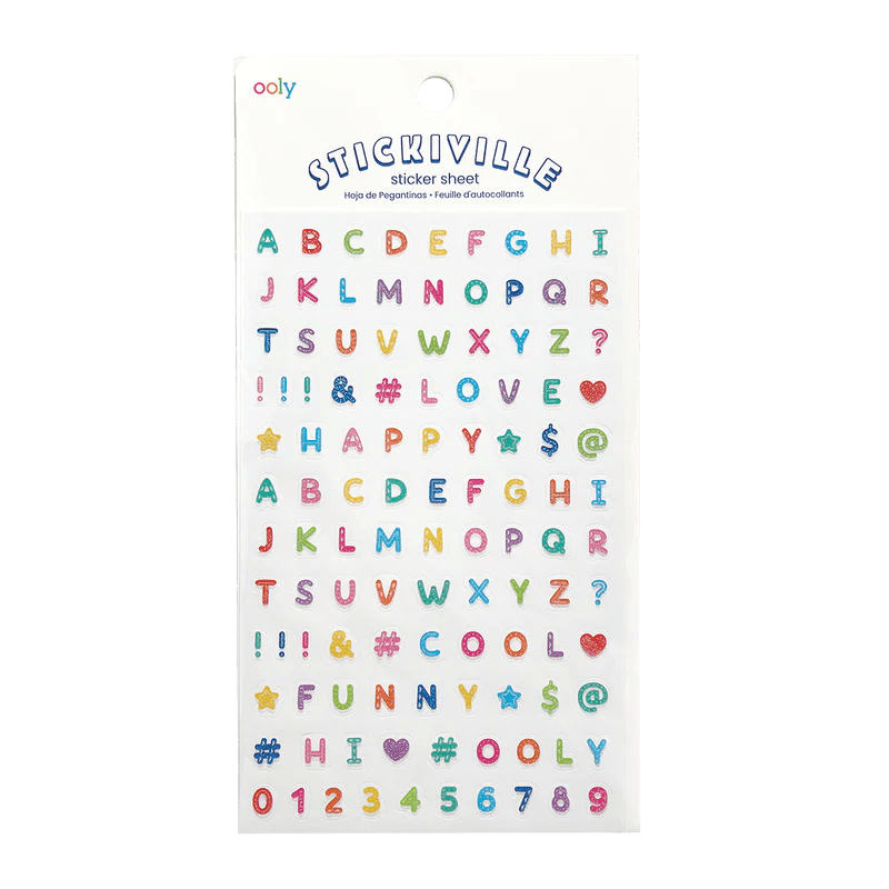 Abtibilduri cu sclipici Alfabet Stickiville - Ooly - Publisol.ro