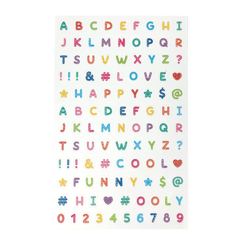 Abtibilduri cu sclipici Alfabet Stickiville - Ooly - Publisol.ro