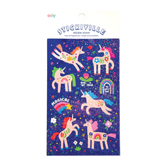 Abtibilduri holografice cu sclipici Stickiville Magical Unicorns - Ooly