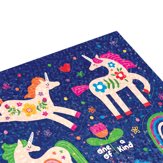 Abtibilduri holografice cu sclipici Stickiville Magical Unicorns - Ooly - Publisol.ro