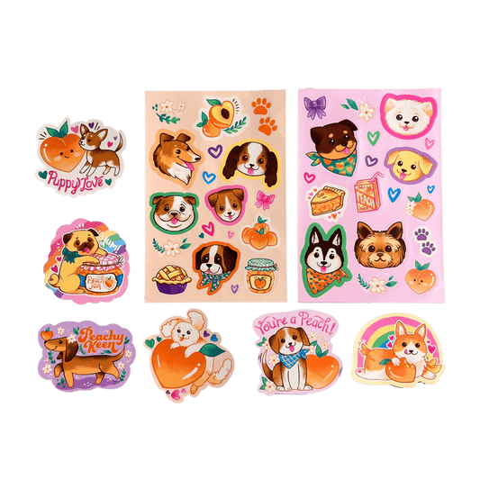 Abtibilduri parfumate - Stickiville Puppies and Peaches - Ooly - Publisol.ro