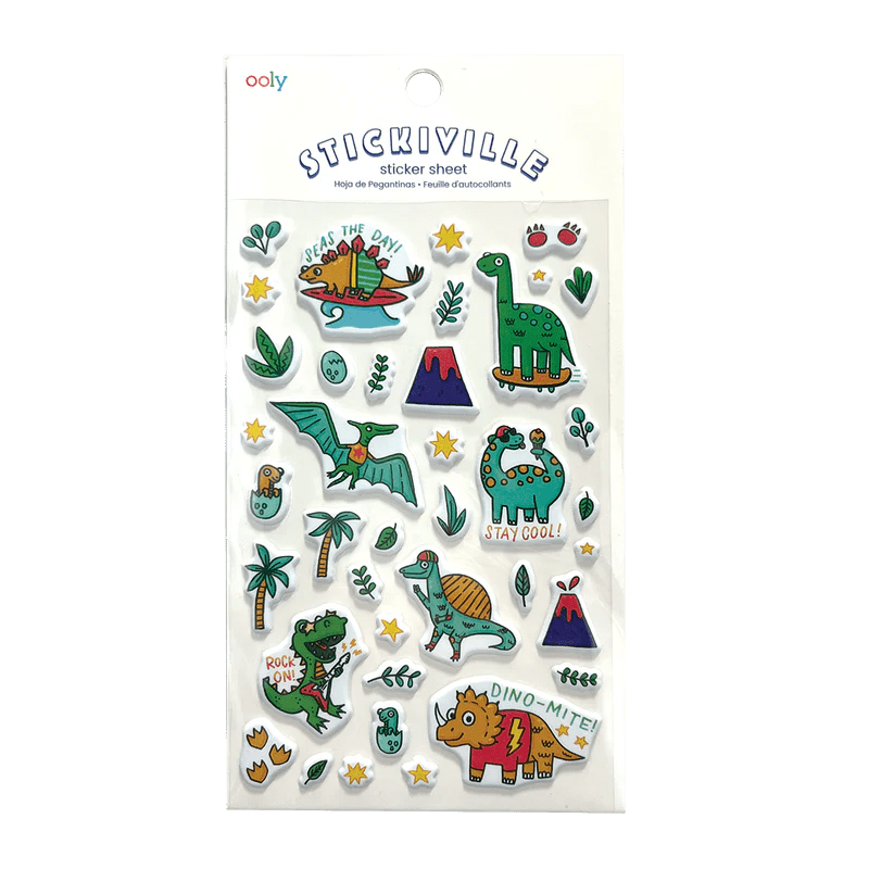 Abtibilduri pufoase Dinozauri Stickiville Dino - Mite! - Ooly - Publisol.ro
