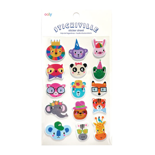 Abtibilduri pufoase Stickiville Party Animals - Ooly