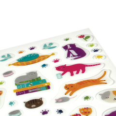 Abtibilduri vinil transparent Stickiville Quirky Cats - Ooly