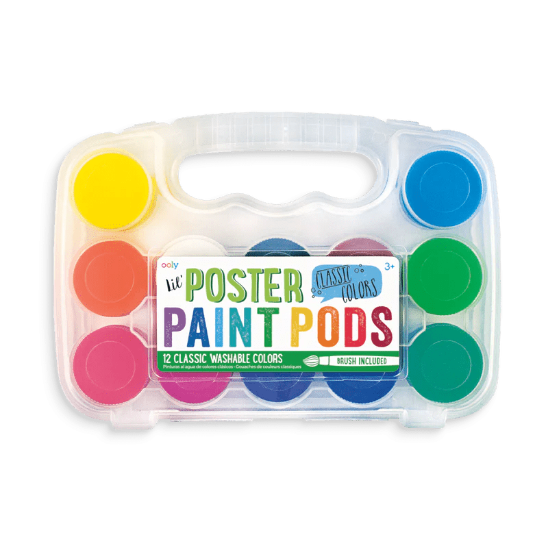 Acuarele lavabile Lil Paint, 12 culori si pensula inclusa - Ooly - Publisol.ro