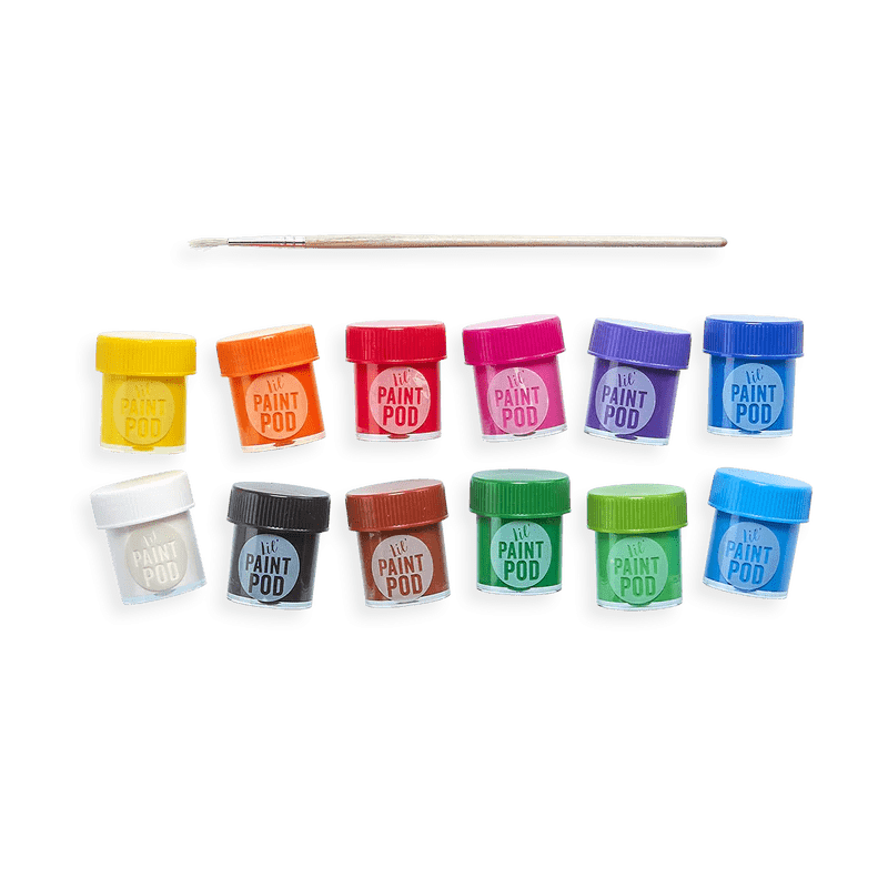 Acuarele lavabile Lil Paint, 12 culori si pensula inclusa - Ooly - Publisol.ro