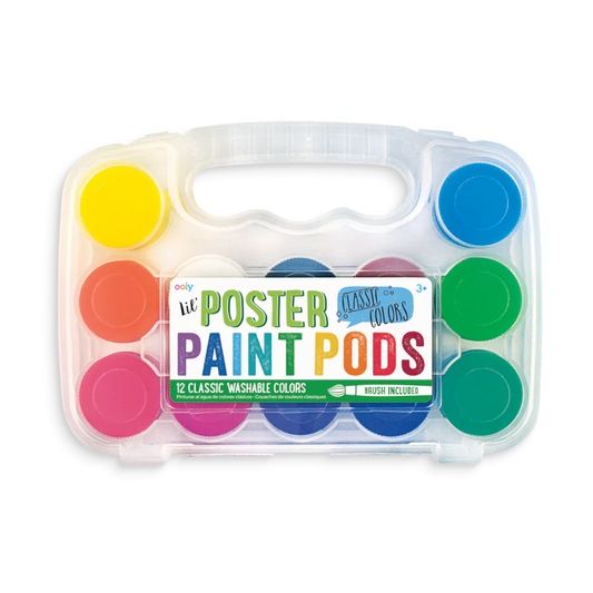 Acuarele lavabile Lil  Paint, 12 culori si pensula inclusa - Ooly