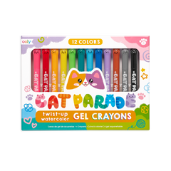 Creioane acuarele cu gel, Cat Parade, set 12 culori - Ooly