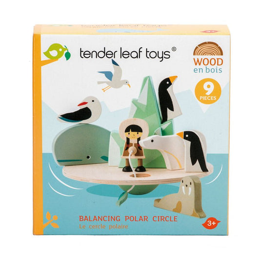 Aisberg plutitor, din lemn premium - Balancing Polar Circle - 9 piese - Tender Leaf Toys - Publisol.ro
