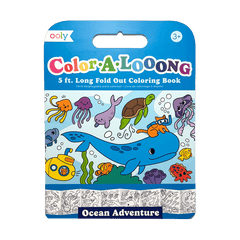 Album de colorat cu lungime 1,5 m - fata - verso, Color - A - Looong - Aventura Subacvatica - Ooly - Publisol.ro