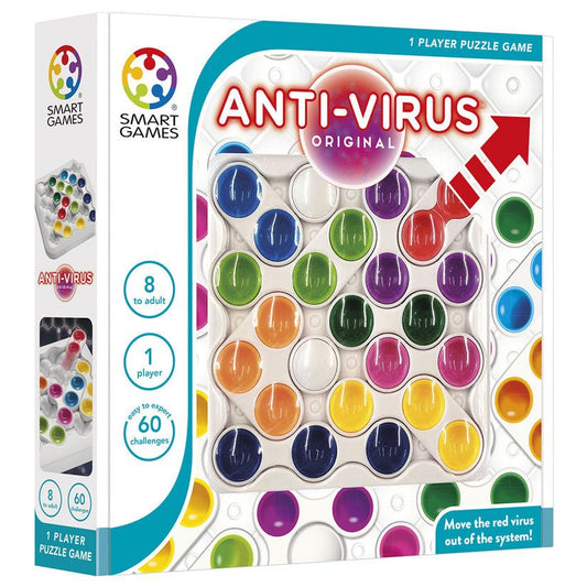 Anti - Virus, joc de logica cu 60 de provocari, 8+ ani, editie internationala, Smart Games - Publisol.ro