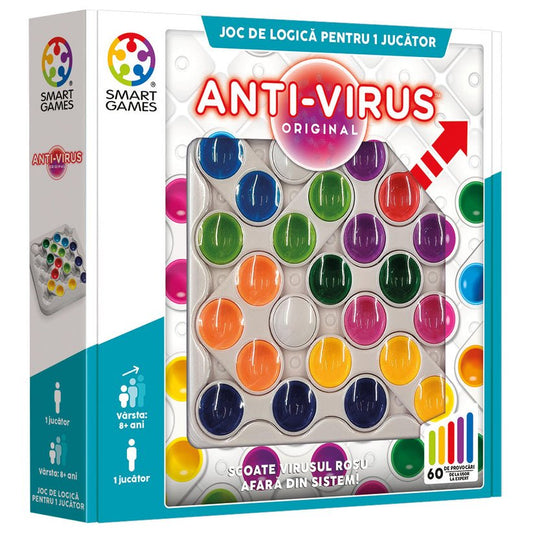 Anti - Virus Original, joc de logica cu 60 de provocari, 8+ ani, editie lb. Romana, Smart Games - Publisol.ro