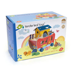 Arca lui Noe - Sortarea animalelor, din lemn premium - Noah's Shape Sorter Ark - 23 de piese - Tender Leaf Toys - Publisol.ro