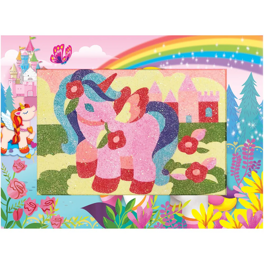 Mini set creativ cu nisip si sclipici - Unicorni - 4M