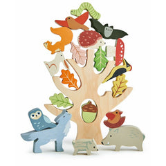 Asezarea din padure, din lemn preminum - STACKING FORESET - 19 piese - Tender Leaf Toys - Publisol.ro