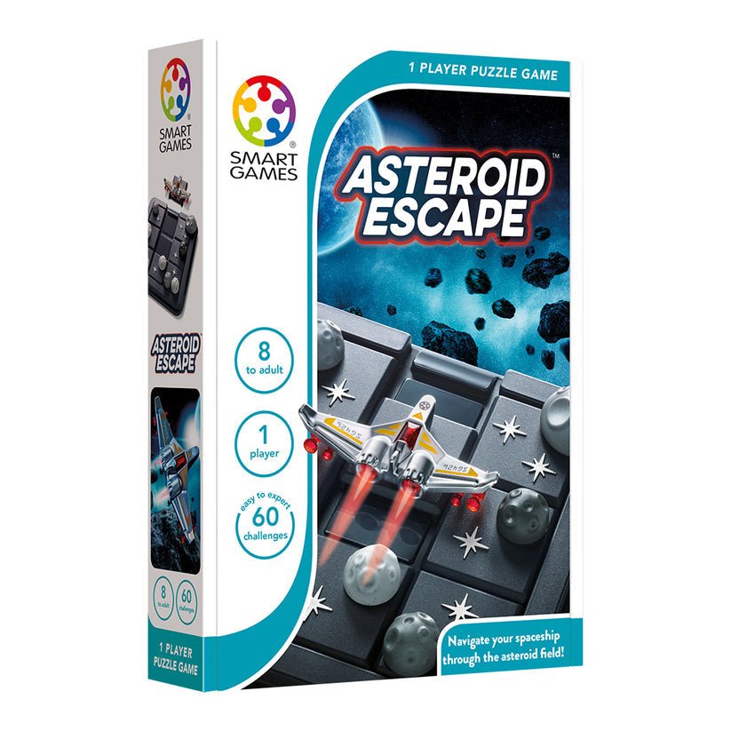 Asteroid Escape, joc de logica cu 60 de provocari, 8+ ani, editie internationala, Smart Games - Publisol.ro