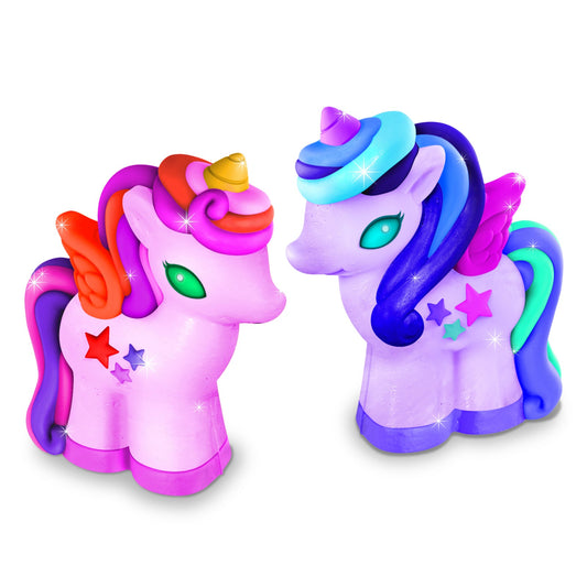 Atelier creativ 3D Modeleaza si picteaza - Unicorni cu sclipici - 4M - Publisol.ro