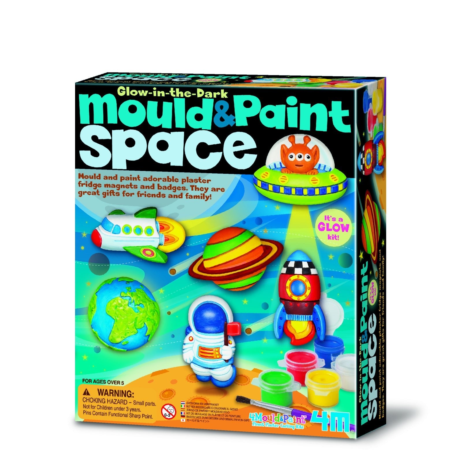 Atelier creativ Modeleaza si picteaza - Spatiu - straluceste in intuneric - 4M - Publisol.ro