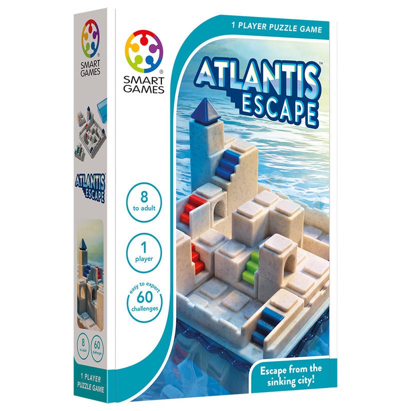 Atlantis Escape, joc de logica cu 60 de provocari, 8+ ani, editie internationala, Smart Games - Publisol.ro