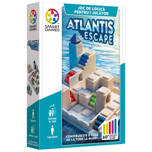 Atlantis Escape, joc de logica cu 60 de provocari, 8+ ani, editie lb. Romana, Smart Games - Publisol.ro