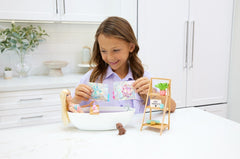 Babrie self care set papusa si baie cu confetti, Mattel - Publisol.ro