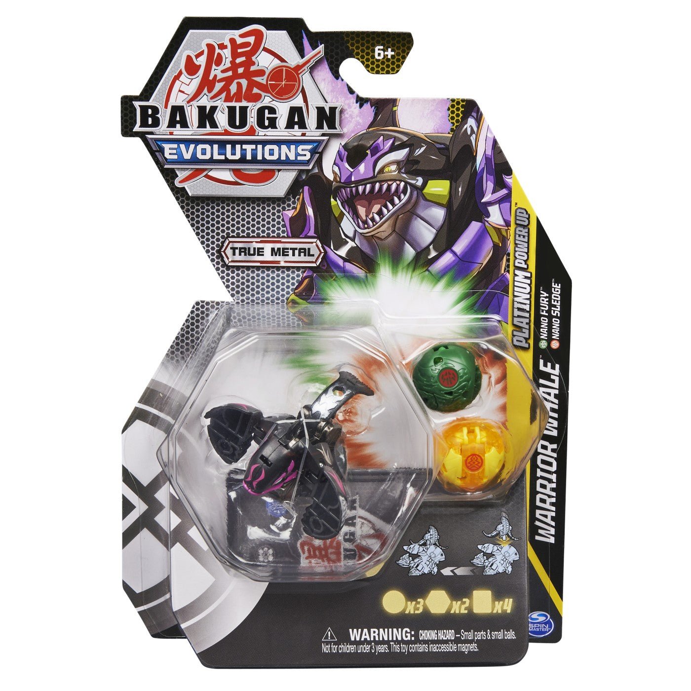 Bakugan platinum powerup s4 warrior whale nano fury si nano sledge, Spin Master - Publisol.ro