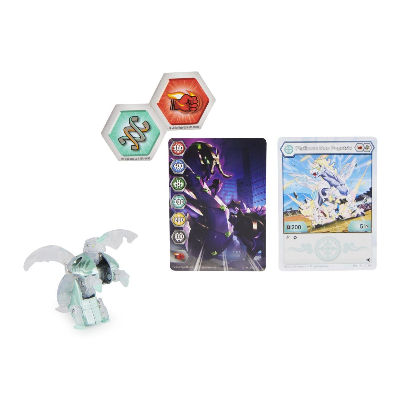 Bakugan s4 figurina metalica neo pegatrix alb, Spin Master - Publisol.ro